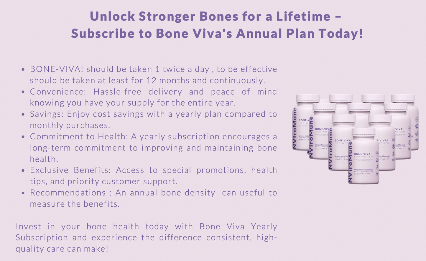 BONE-VIVA! 12 MONTHS $53/Month